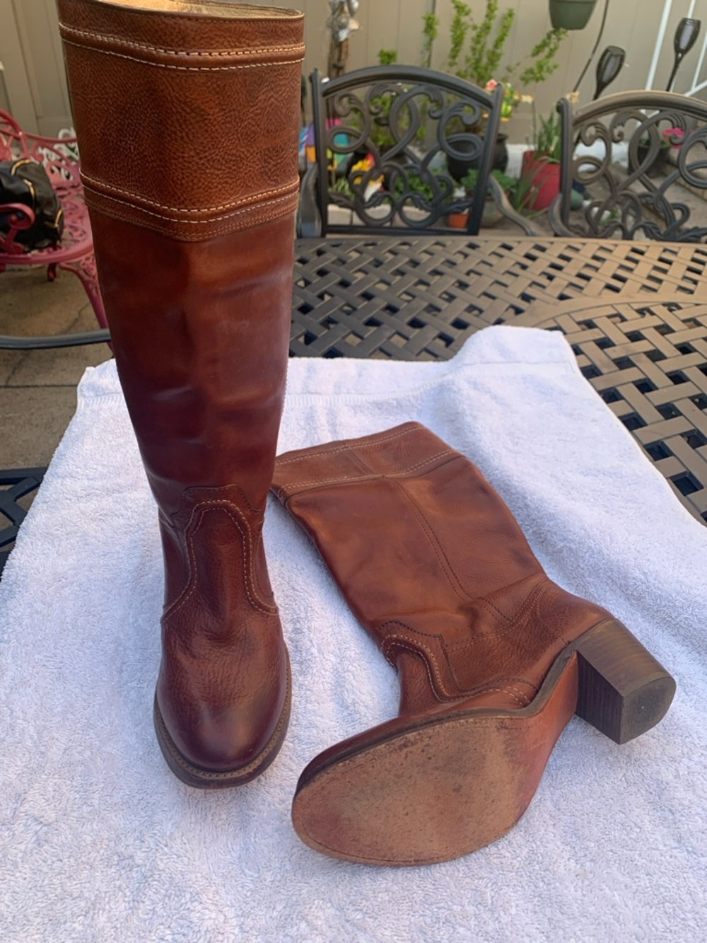 Frye Women's Brown Leather Knee-High Riding Boots